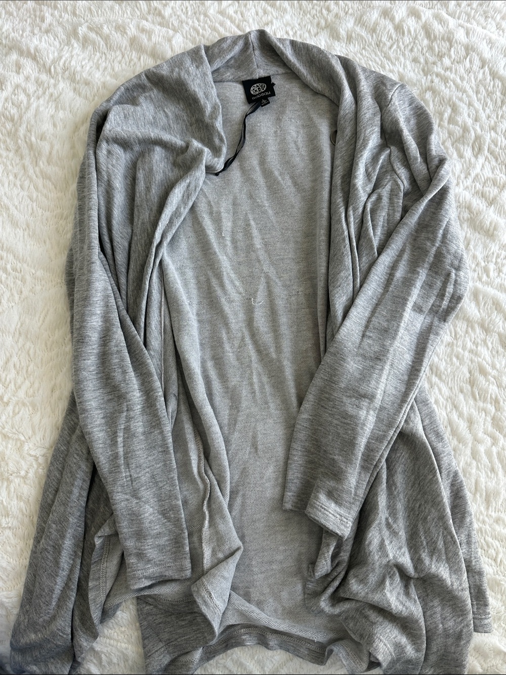 Light Gray Open Front Women's Cardigan Sweater